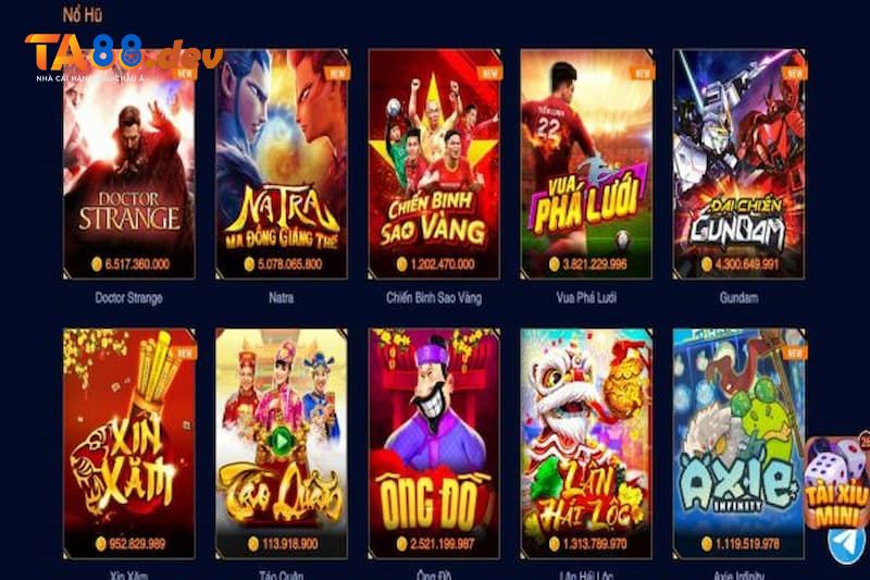 Hàng loạt trò chơi Slot game TA88